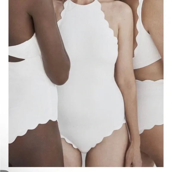 Marysia mott scalloped swimsuit in Stone One Pieces